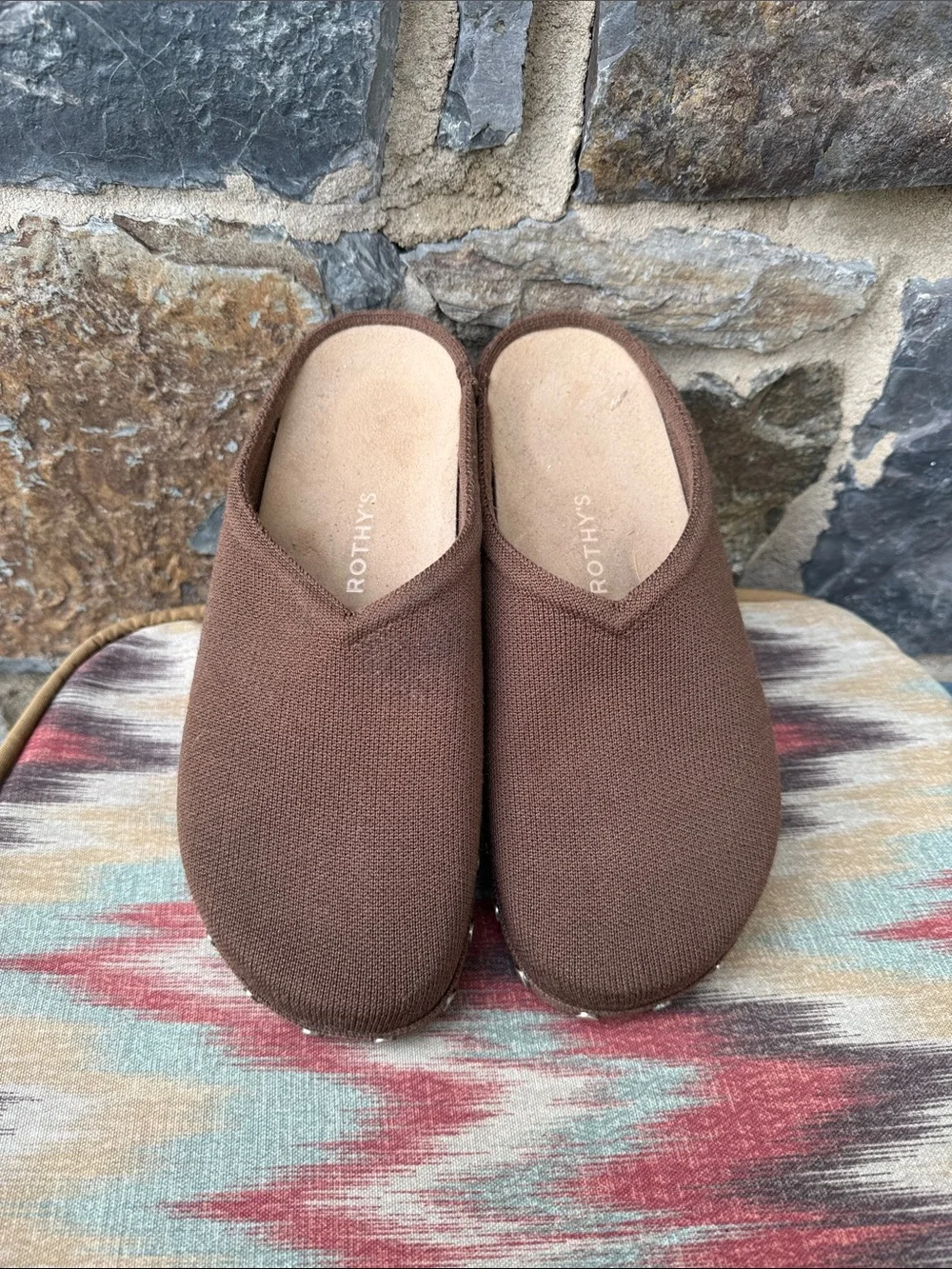 Rothy's Studded Knit Slip-On Mules Clogs in Brown Size W 10/M 9 - Picture 4 of 9